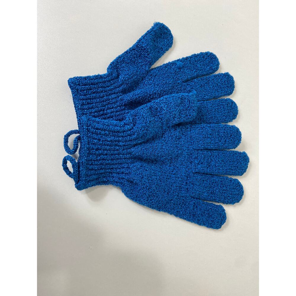 NWT 1 Pair Bath Gloves Shower Exfoliating Wash Gloves Mitts Beauty Massage Blue